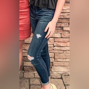 High waisted skinny jeans